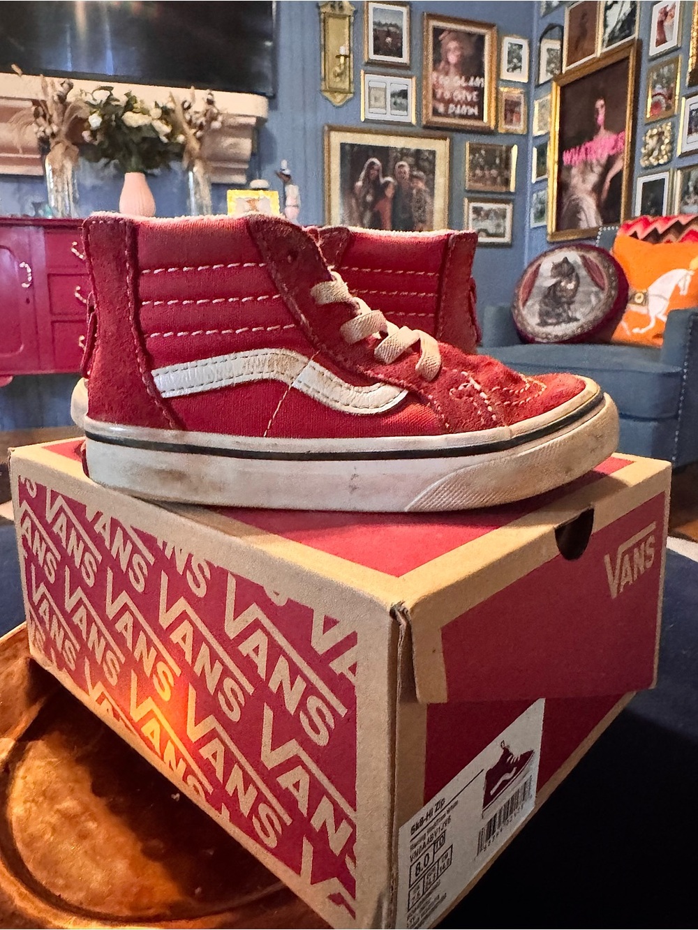 Toddler Red High-Top Vans Sneakers